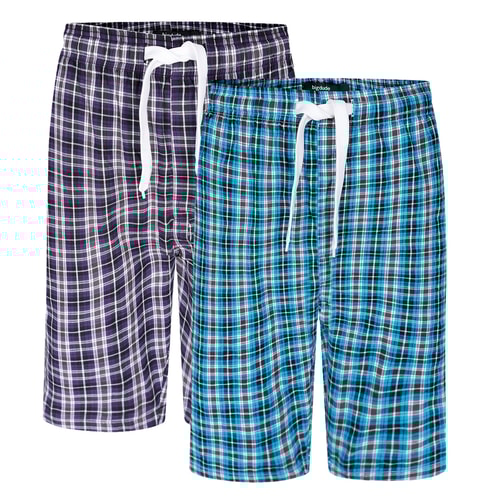 Bigdude Twin Pack Woven PJ Shorts Blue